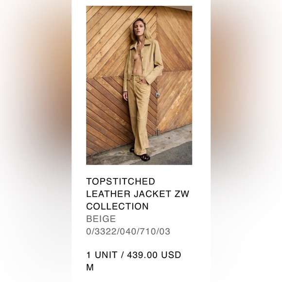 Zara Tan Leather Jacket